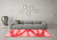 Machine Washable Abstract Red Modern Rug, wshabs2526red