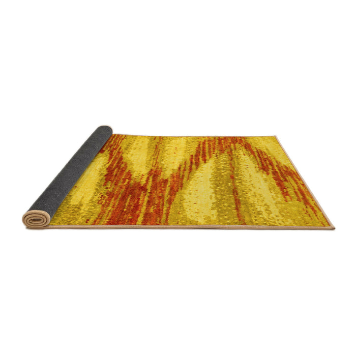 Sideview of Abstract Yellow Modern Rug, abs2526yw