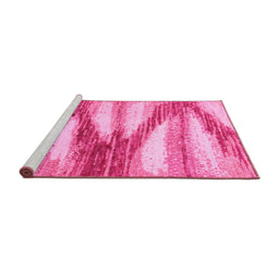 Sideview of Machine Washable Abstract Pink Modern Rug, wshabs2526pnk