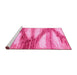 Sideview of Machine Washable Abstract Pink Modern Rug, wshabs2526pnk