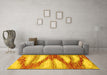 Machine Washable Abstract Yellow Modern Rug in a Living Room, wshabs2526yw