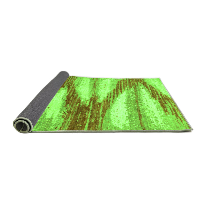 Sideview of Abstract Green Modern Rug, abs2526grn
