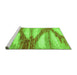 Sideview of Machine Washable Abstract Green Modern Area Rugs, wshabs2526grn