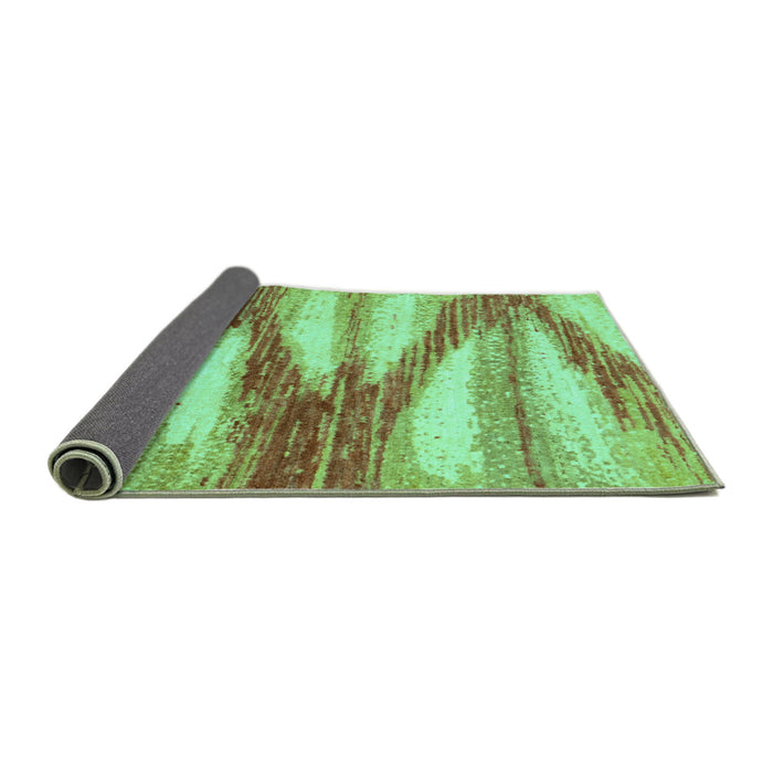 Sideview of Abstract Turquoise Modern Rug, abs2526turq