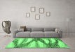 Machine Washable Abstract Emerald Green Modern Area Rugs in a Living Room,, wshabs2526emgrn