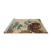 Sideview of Machine Washable Abstract Yellow Rug, wshabs2527