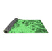 Sideview of Abstract Emerald Green Modern Rug, abs2527emgrn