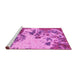 Sideview of Machine Washable Abstract Pink Modern Rug, wshabs2527pnk