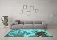 Machine Washable Abstract Light Blue Modern Rug, wshabs2527lblu