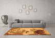 Machine Washable Abstract Orange Modern Area Rugs in a Living Room, wshabs2527org