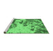 Sideview of Machine Washable Abstract Emerald Green Modern Area Rugs, wshabs2527emgrn