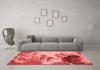 Machine Washable Abstract Red Modern Rug, wshabs2527red