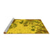 Sideview of Machine Washable Abstract Yellow Modern Rug, wshabs2527yw