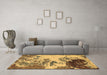 Machine Washable Abstract Brown Modern Rug in a Living Room,, wshabs2527brn