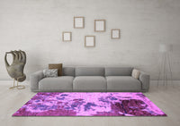 Machine Washable Abstract Purple Modern Rug, wshabs2527pur