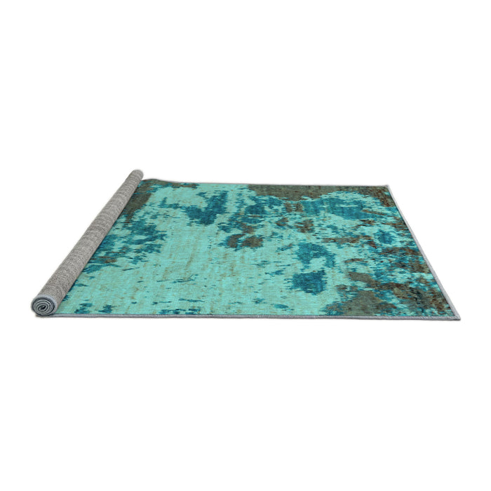 Sideview of Machine Washable Abstract Light Blue Modern Rug, wshabs2527lblu