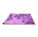 Sideview of Machine Washable Abstract Purple Modern Area Rugs, wshabs2527pur