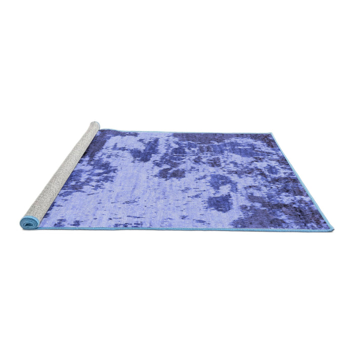 Sideview of Machine Washable Abstract Blue Modern Rug, wshabs2527blu