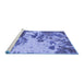 Sideview of Machine Washable Abstract Blue Modern Rug, wshabs2527blu