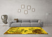 Machine Washable Abstract Yellow Modern Rug in a Living Room, wshabs2527yw