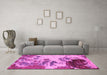 Machine Washable Abstract Pink Modern Rug in a Living Room, wshabs2527pnk