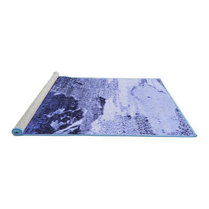 Sideview of Machine Washable Abstract Blue Modern Rug, wshabs2528blu
