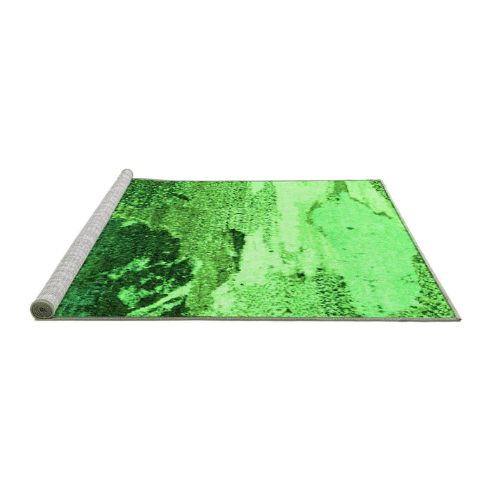 Sideview of Machine Washable Abstract Green Modern Area Rugs, wshabs2528grn