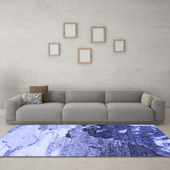 Machine Washable Abstract Blue Modern Rug in a Living Room, wshabs2528blu