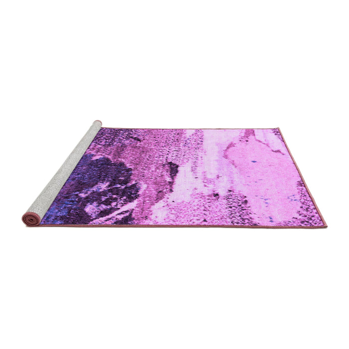 Sideview of Machine Washable Abstract Purple Modern Area Rugs, wshabs2528pur