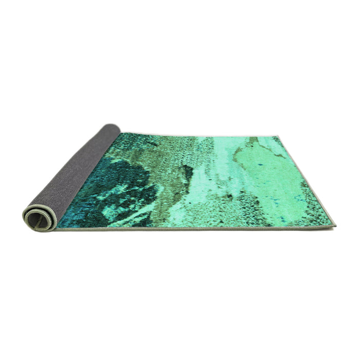 Sideview of Abstract Turquoise Modern Rug, abs2528turq