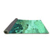 Sideview of Abstract Turquoise Modern Rug, abs2528turq