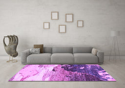 Machine Washable Abstract Purple Modern Area Rugs in a Living Room, wshabs2528pur