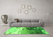 Machine Washable Abstract Green Modern Area Rugs in a Living Room,, wshabs2528grn