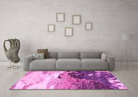 Machine Washable Abstract Pink Modern Rug, wshabs2528pnk