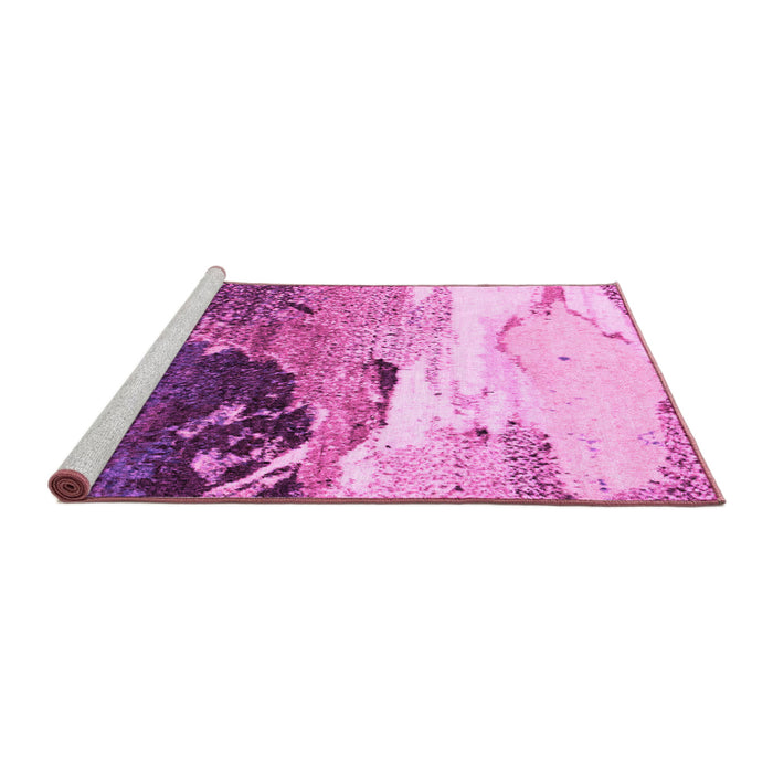 Sideview of Machine Washable Abstract Pink Modern Rug, wshabs2528pnk