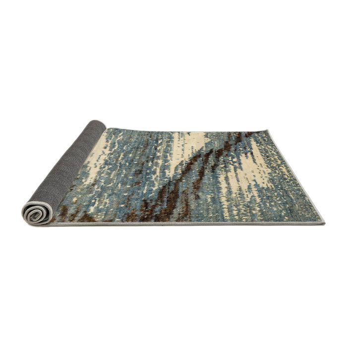 Sideview of Abstract Sage Green Modern Rug, abs2529