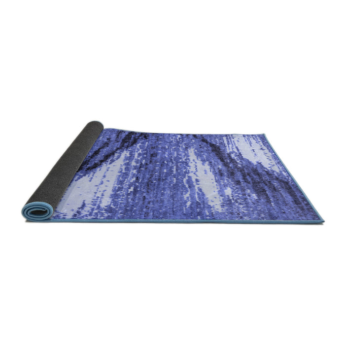 Sideview of Abstract Blue Modern Rug, abs2529blu