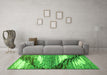 Machine Washable Abstract Green Modern Area Rugs in a Living Room,, wshabs2529grn