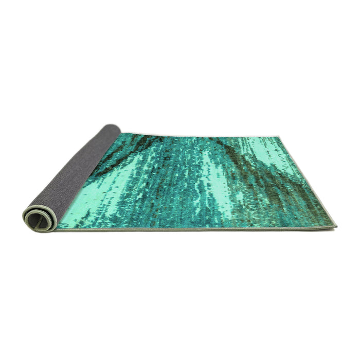 Sideview of Abstract Turquoise Modern Rug, abs2529turq