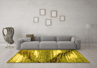 Machine Washable Abstract Yellow Modern Rug, wshabs2529yw