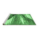 Sideview of Machine Washable Abstract Emerald Green Modern Area Rugs, wshabs2529emgrn