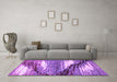 Machine Washable Abstract Purple Modern Area Rugs in a Living Room, wshabs2529pur