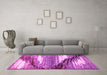 Machine Washable Abstract Pink Modern Rug in a Living Room, wshabs2529pnk