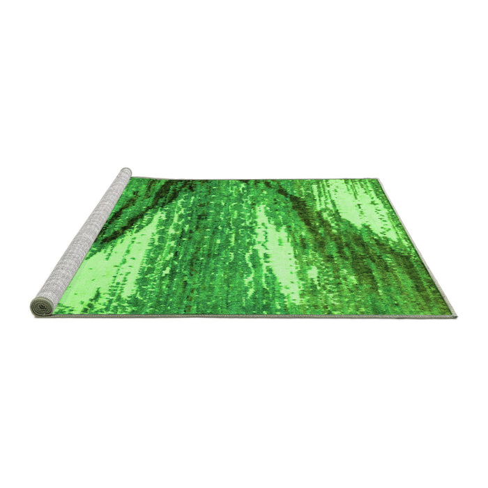 Sideview of Machine Washable Abstract Green Modern Area Rugs, wshabs2529grn