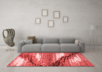 Machine Washable Abstract Red Modern Rug, wshabs2529red