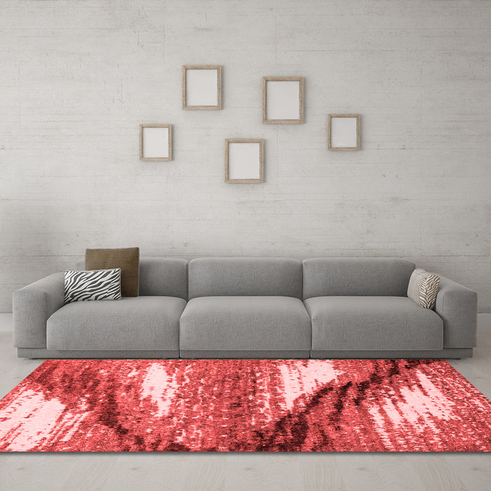 Modern Red Washable Rugs