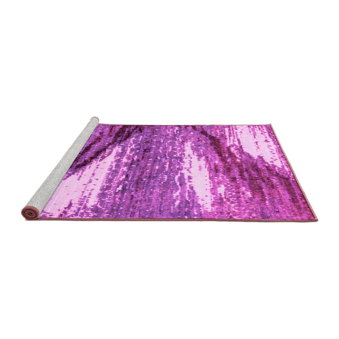 Sideview of Machine Washable Abstract Pink Modern Rug, wshabs2529pnk