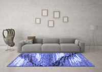 Machine Washable Abstract Blue Modern Rug, wshabs2529blu