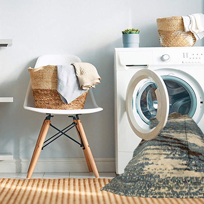 Machine Washable Abstract Sage Green Rug in a Washing Machine, wshabs2529