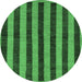 Round Machine Washable Abstract Emerald Green Modern Area Rugs, wshabs252emgrn